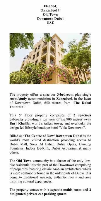 Downtown Dubai, Oldtown Zanzabeel Apartment 0*, Dubai